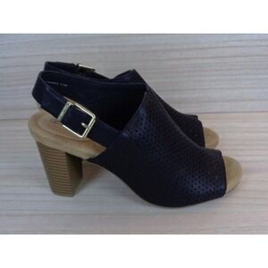 Giani Bernini Jabril Memory Foam Shooties Black Perforated Sling Back Women 10.5